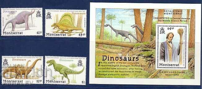 1992 Montserrat Dinosaurs Mi-833 /36** +Bl.63