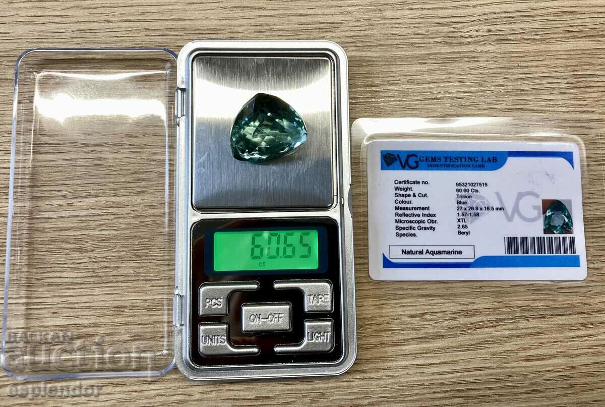 BZC aquamarine/beryl 61 ct.