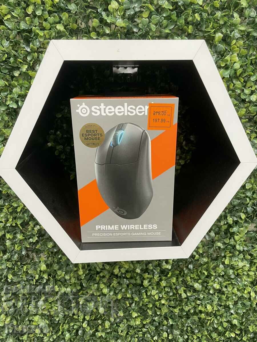 Гейминг мишка SteelSeries - Prime Wireless, оптична, черна