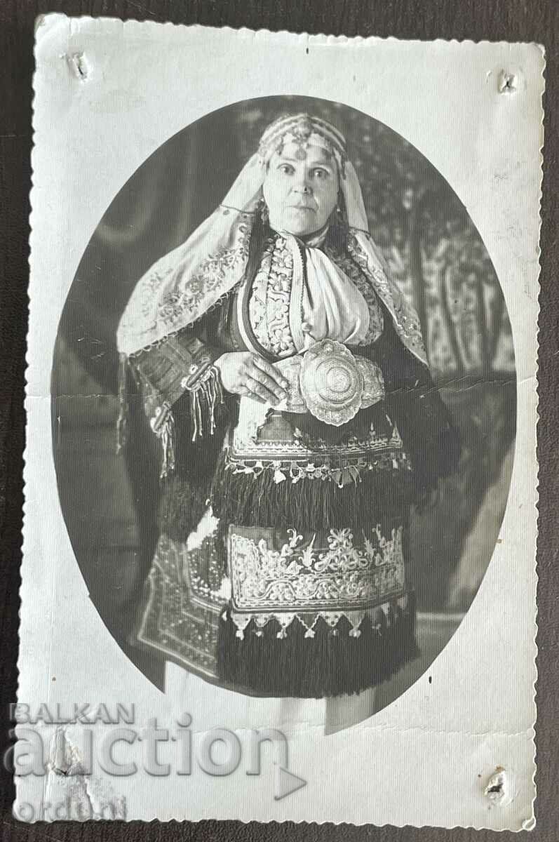 4553 Kingdom of Bulgaria woman in Macedonian costume Krushevo 1943.