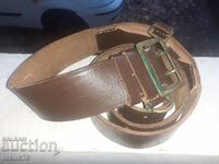 Officer's wide leather belt - very long