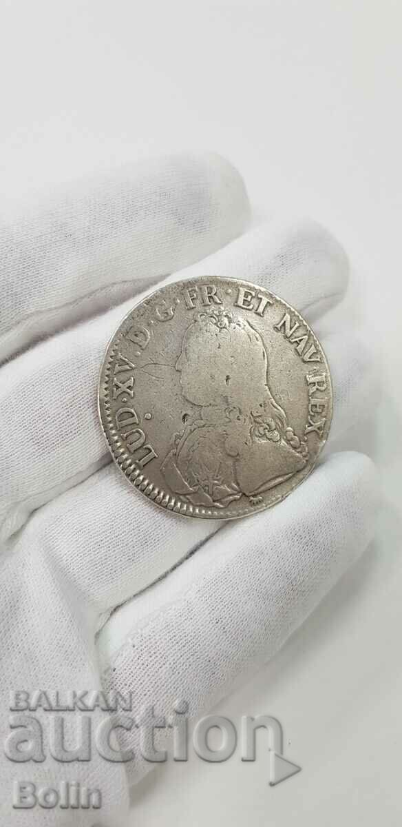 Rare 1735 French Ecu Silver Coin. - 6 Rare 1735 French Ecu Silver Coin. - 6