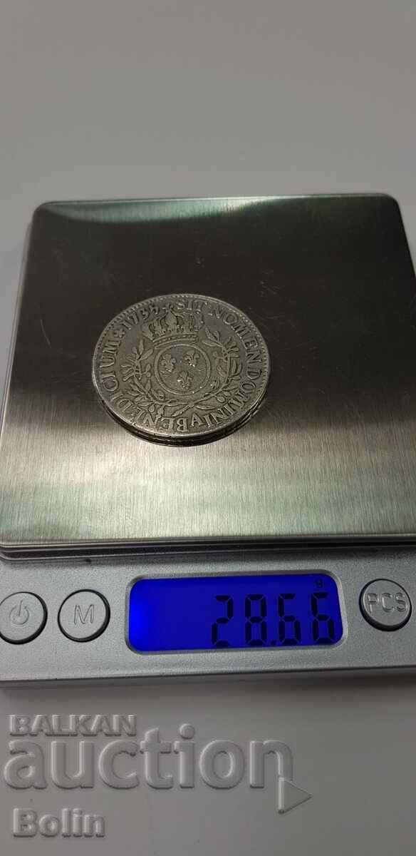 Rare 1735 French Ecu Silver Coin. - 7 Rare 1735 French Ecu Silver Coin. - 7