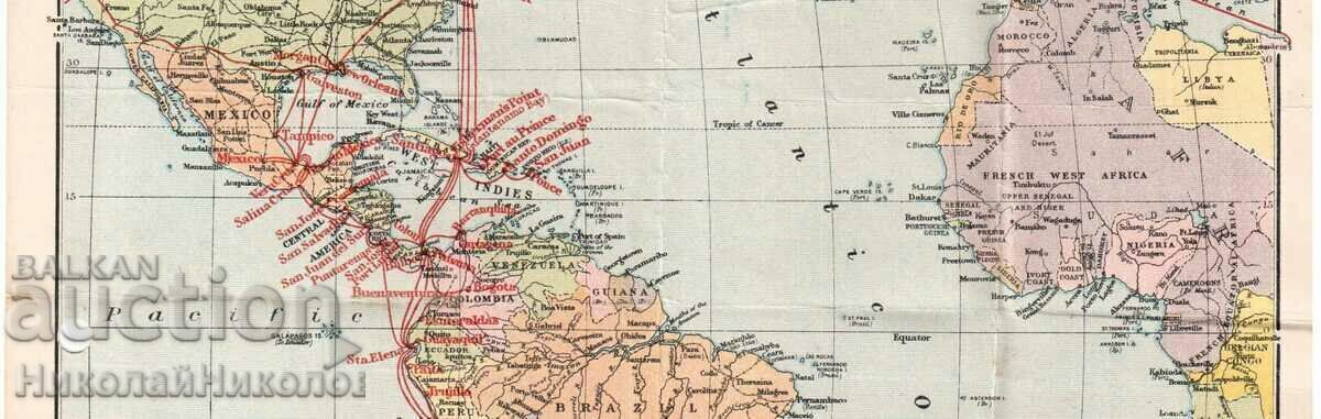 Auction  1926 OLD COMMERCIAL TELEGRAPH COMPANY LINES MAP G941