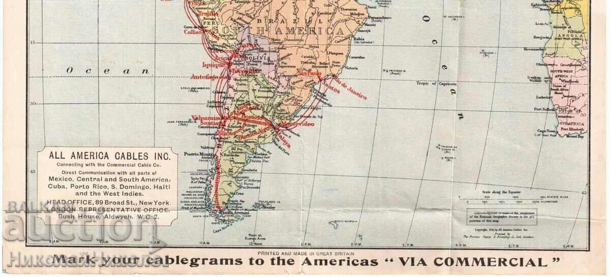 Delivery of 1926 OLD COMMERCIAL TELEGRAPH COMPANY LINES MAP G941
