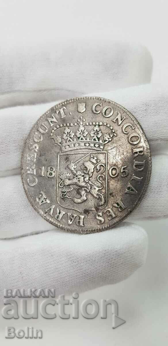 Rare Silver Coin Thaler Netherlands 1805