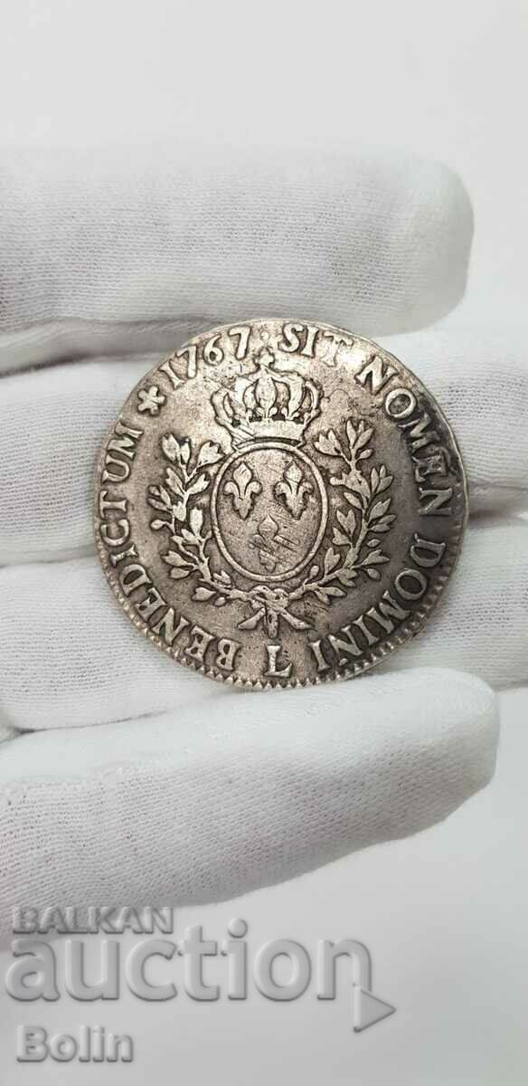 Auction Rare Silver Coin 1 ECU France 1767 Auction Rare Silver Coin 1 ECU France 1767