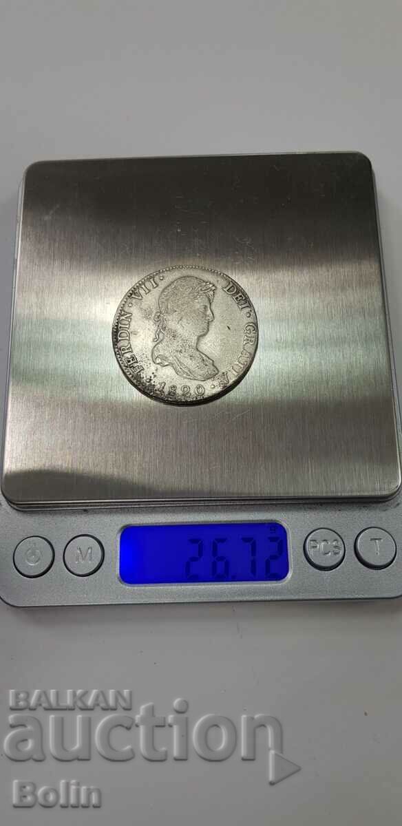 Thaler Silver Coin 1820 Spain - 7