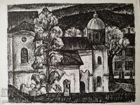 Picture, graphics, the church in Kotel BZC