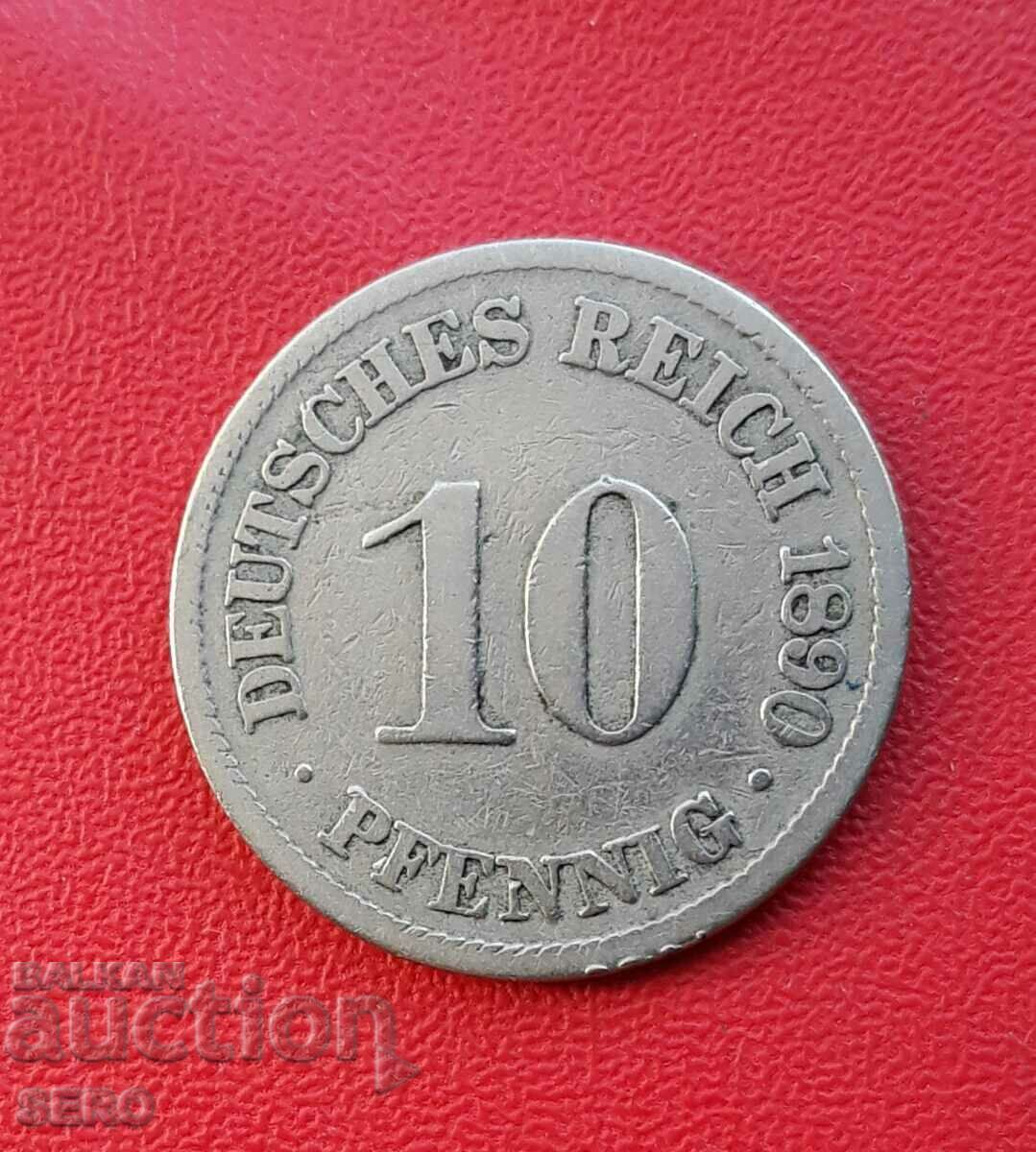 Germania-10 Pfennig 1890 A-Berlin