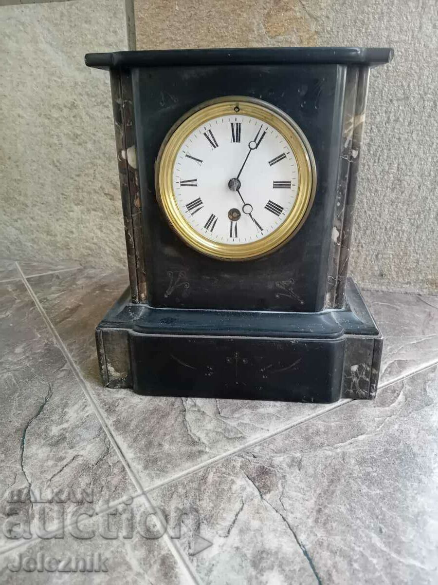 Rare French Mantel Marble Clock/19th Century-Works.