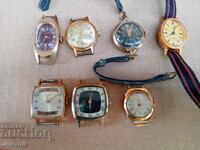 7 Count Ladies Gold Plated Russian/German Vintage Watches.