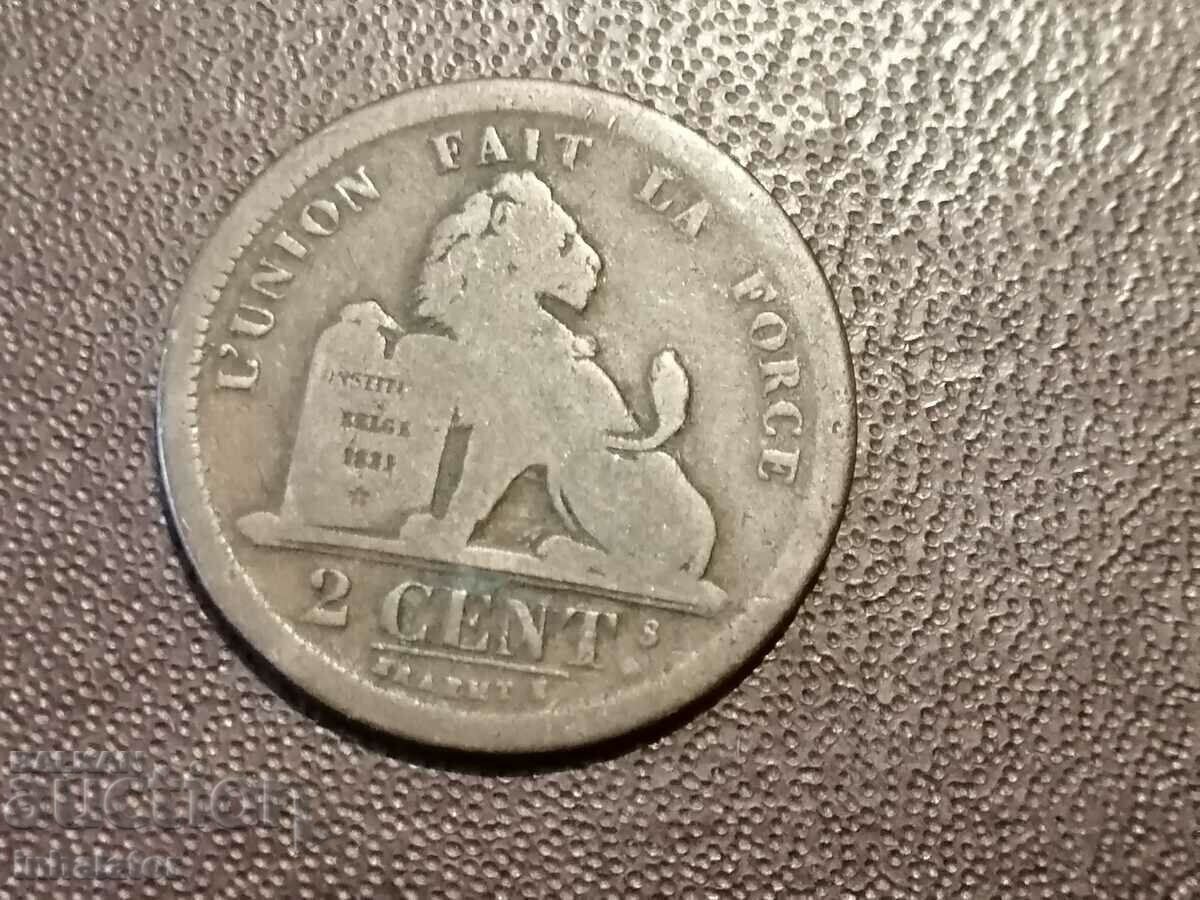 1833 2 centimes Belgium