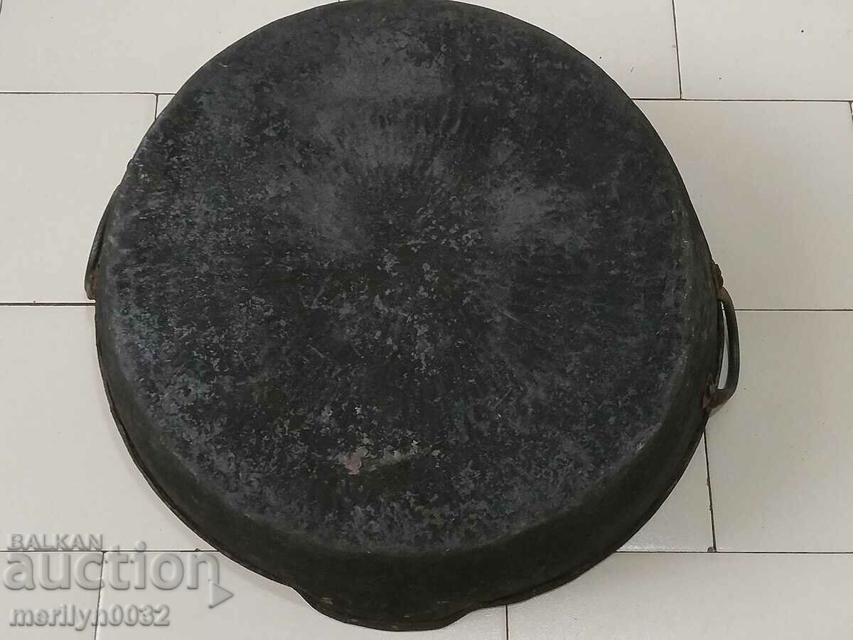 Auction  Old copper tray for lutenica majun jam LARGE copper