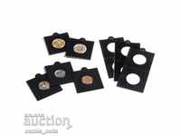 BLACK - self-adhesive coin cards - 17.5 mm.