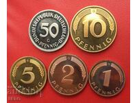 Germany-lot 5 coins-matt-gloss 1975 G-Karlsruhe