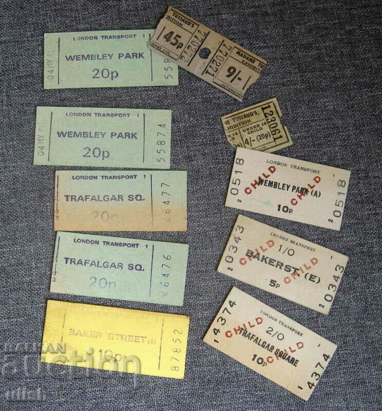 Great Britain England old tickets 8 pcs.