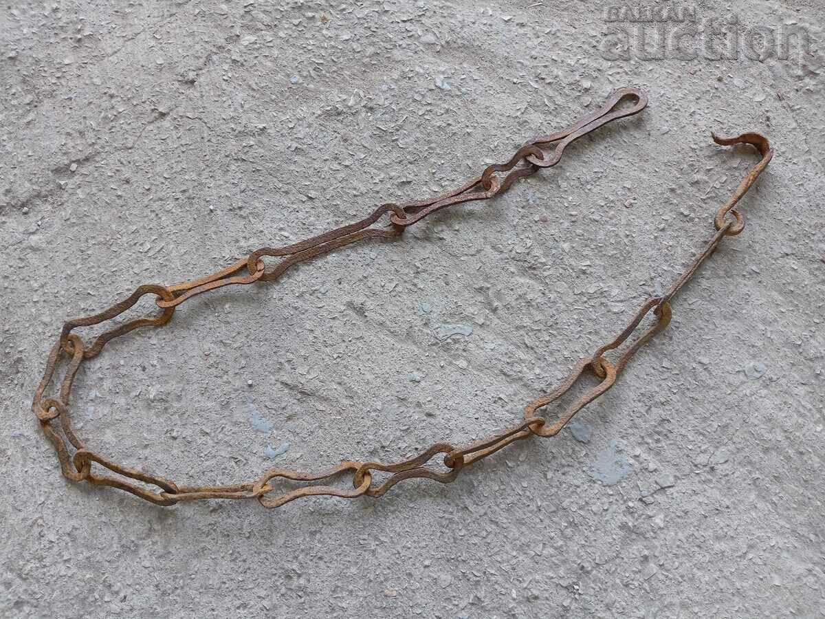 Old wrought iron chain with hook, hearth chain hook chain with price 31.00 BGN | € 15.85 Old wrought iron chain with hook, hearth chain hook chain with price 31.00 BGN | € 15.85