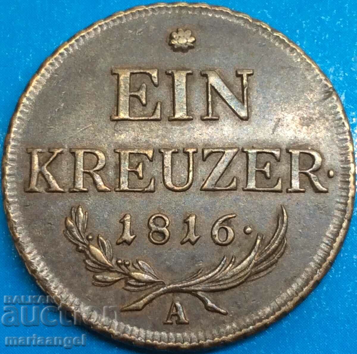 Austria 1 Kreutzer 1816 8,53g 27mm A - Βιέννη χάλκινο