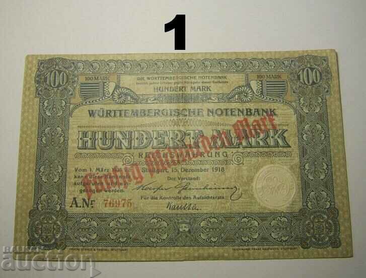 Wurttemberg 50 milliarden mark 1918 XF Germany