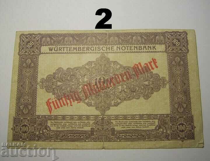 Wurttemberg 50 milliarden mark 1918 Germany with price 25.00 BGN | € 12.78 Wurttemberg 50 milliarden mark 1918 Germany with price 25.00 BGN | € 12.78
