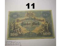 Wurttembergische Notenbank 100 mark 1911 Германия