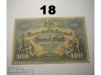 Wurttembergische Notenbank 100 mark 1911 Германия