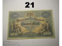 Wurttembergische Notenbank 100 mark 1911 Германия