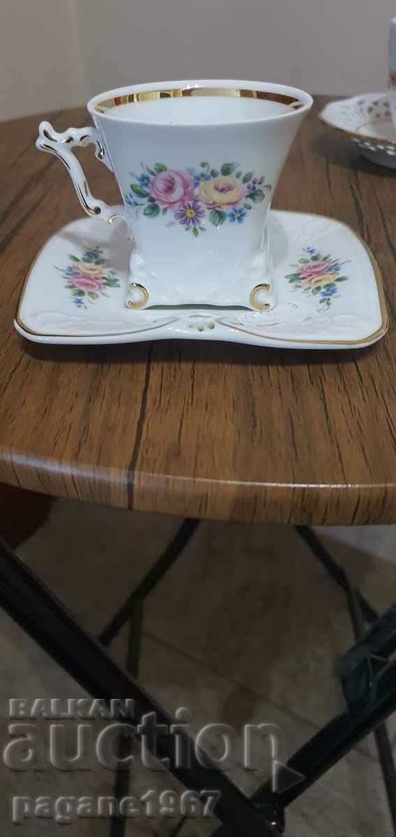 Double porcelain cup and saucer sets with price 45.00 BGN | € 23.01 Double porcelain cup and saucer sets with price 45.00 BGN | € 23.01