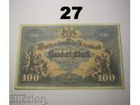 Wurttembergische Notenbank 100 mark 1911 Германия