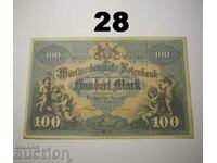 Wurttembergische Notenbank 100 mark 1911 Германия