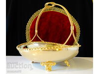 Gilded fruit bowl, basket 24k Gold.