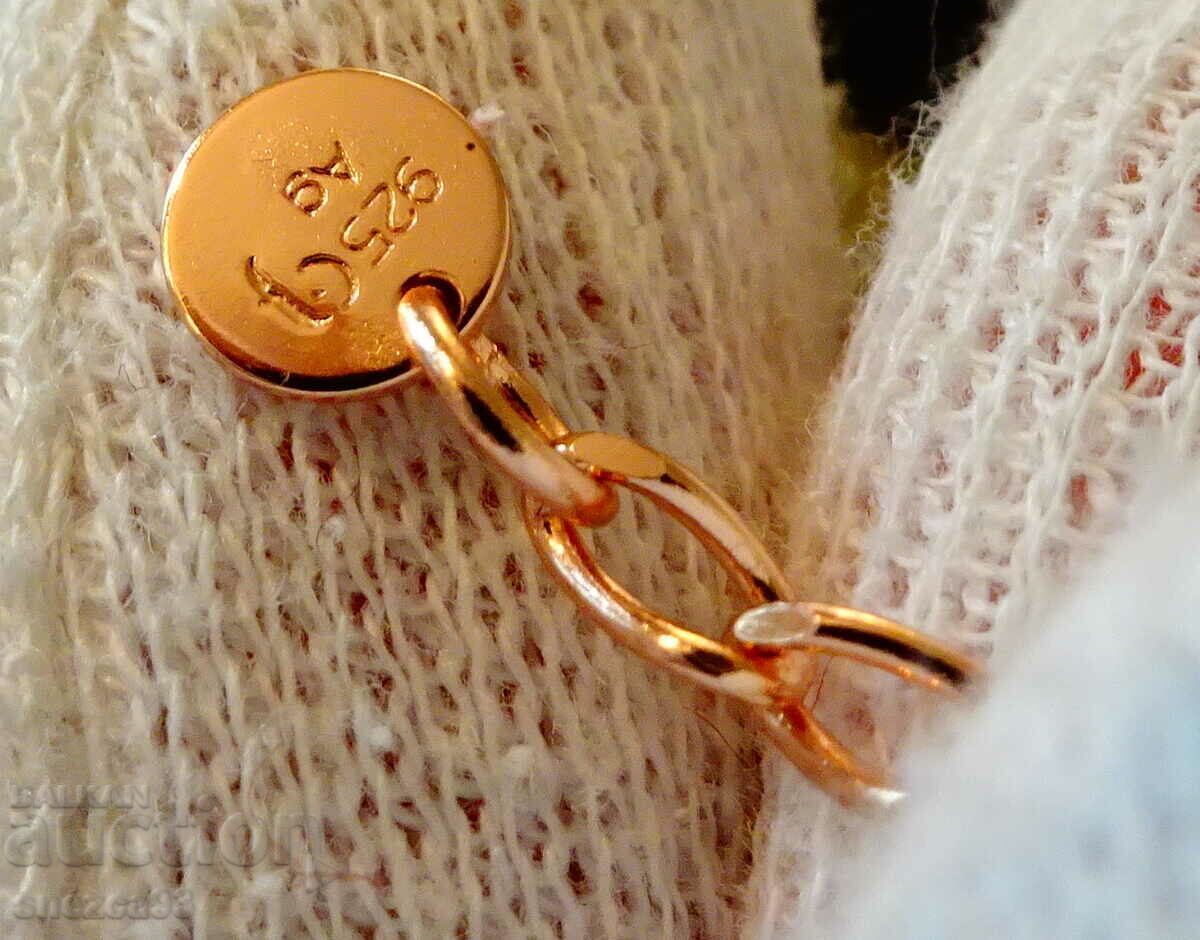 Colier din argint 925, bratara, aur roz. - 5