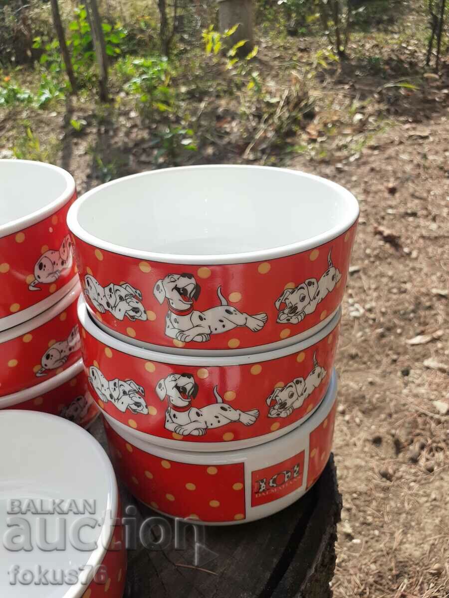 Аукцион Детски българси порцелан порцелан купички далматинци Аукцион Детски българси порцелан порцелан купички далматинци