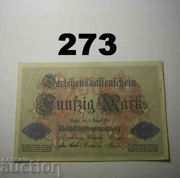 Berlin 50 mark 1914 VF Germany with price 4.00 BGN | € 2.05