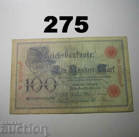 Berlin 100 mark 1898 Fine+ Germania