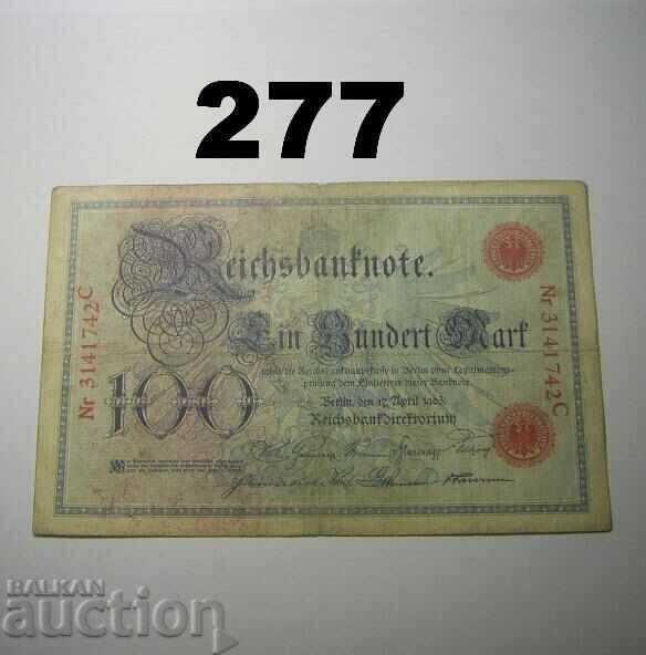 Berlin 100 mark 1903 Fine+ Germania