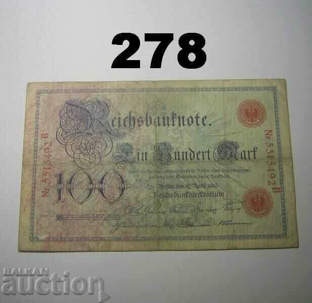 Berlin 100 mark 1903 Fine+ Germany