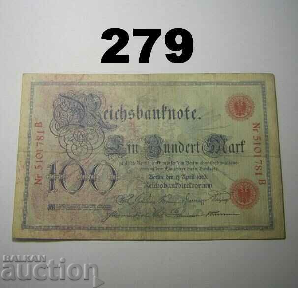 Berlin 100 mark 1903 Fine+ Germania