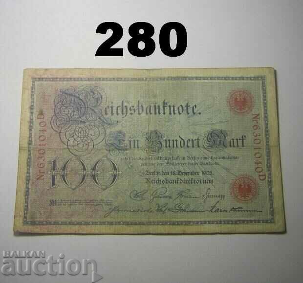 Berlin 100 mark 1905 Fine+ Germania