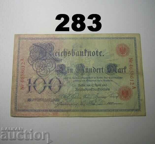 Berlin 100 mark 1903 Fine+ Германия