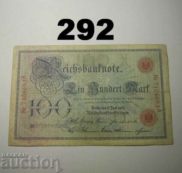 Berlin 100 mark 1907 Fine+ Germania