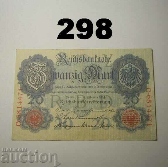 Berlin 20 mark 1914 XF Germania