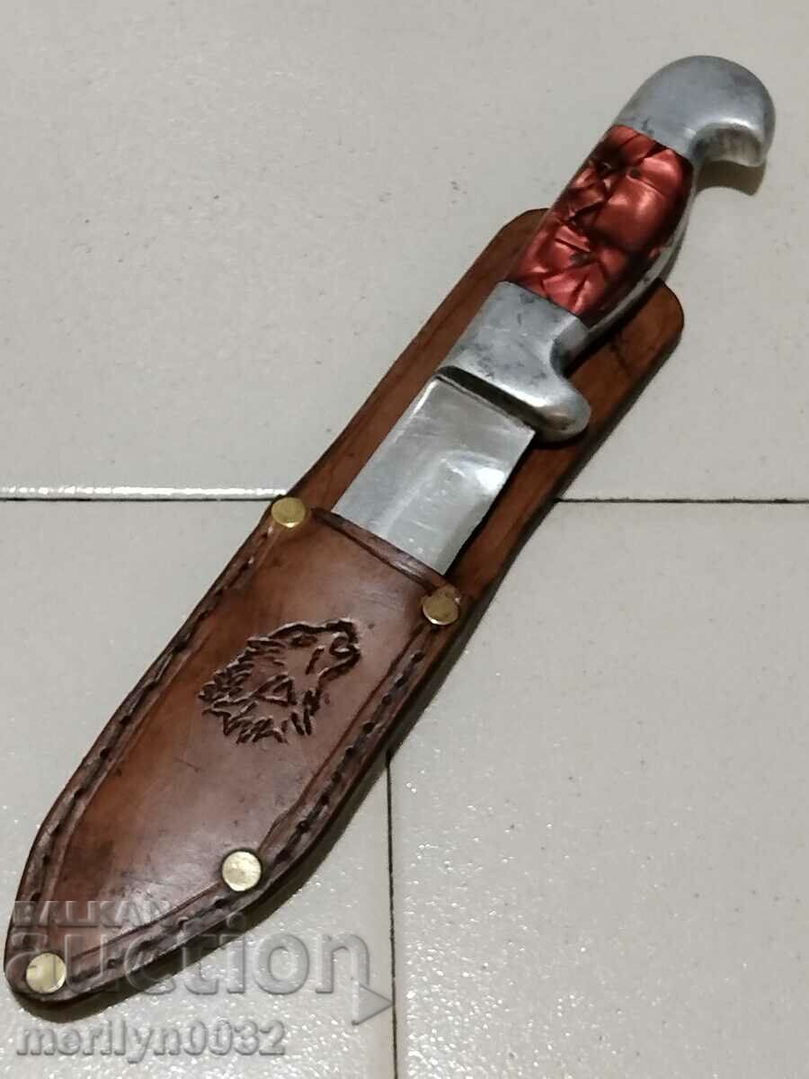 Old tourist knife with leather sheath - 6 Old tourist knife with leather sheath - 6
