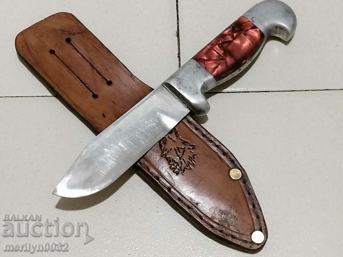 Old tourist knife with leather sheath - 7 Old tourist knife with leather sheath - 7