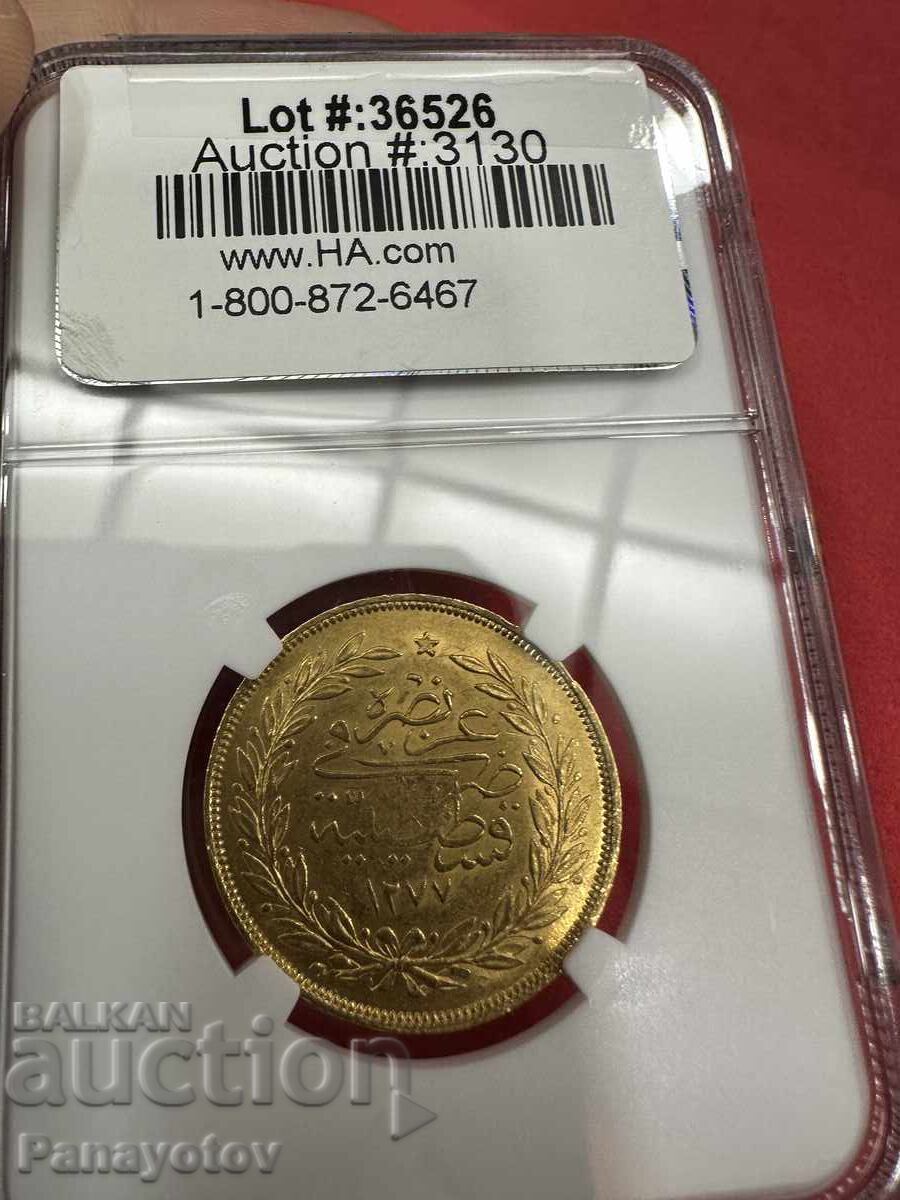 250 KURUŞ NGC PCGS AH 1277/8 AUR MS 61 ABDUL AZIZ OTOMAN - 6