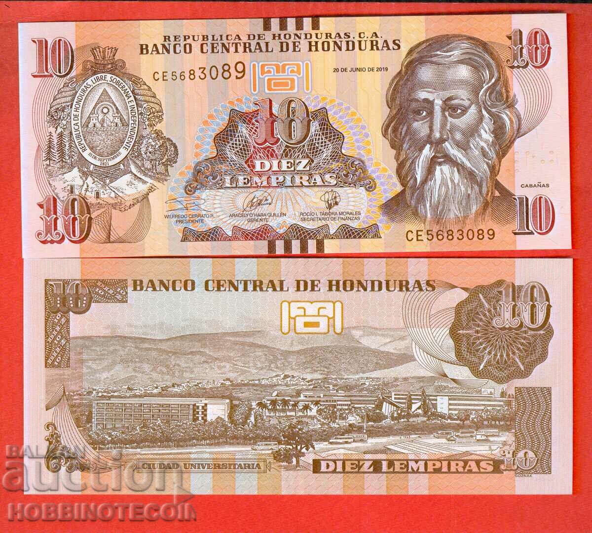 HONDURAS HONDURAS 10 Lempira issue issue 2019 NEW UNC