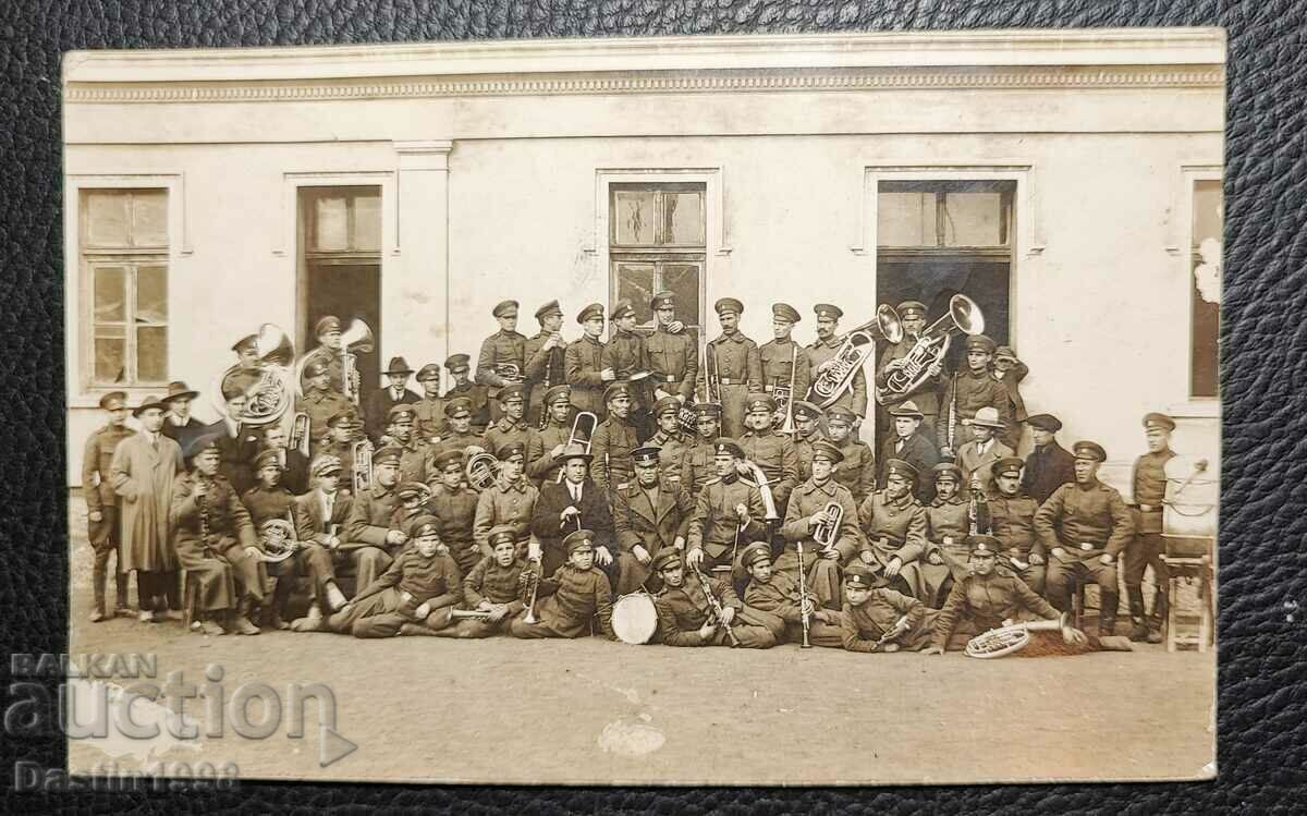 CARTE FOTO REGALA ORCHESTRA MILITARA 1923 SOFIA