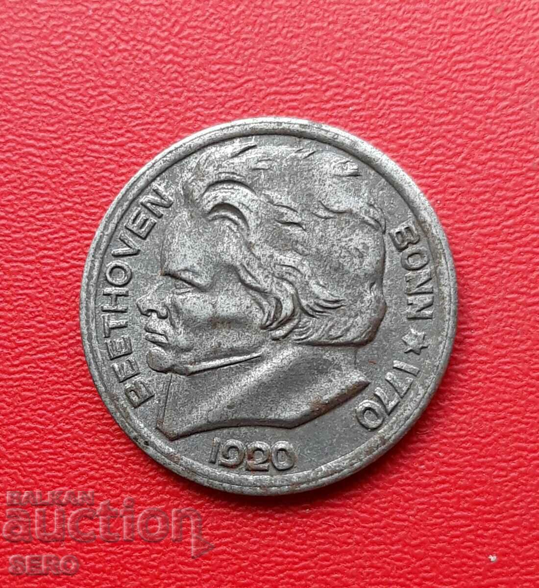 Germania-Rhine-Westfalia-Bonn-50 pfennig 1920-Beethoven