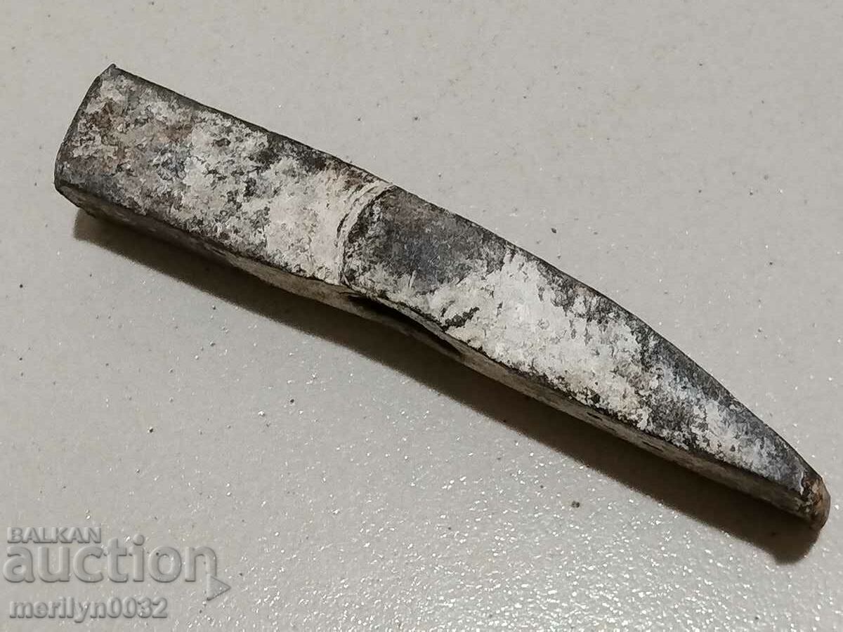 Auction Old Bulgarian carpenter's hammer tool blade forged iron Auction Old Bulgarian carpenter's hammer tool blade forged iron